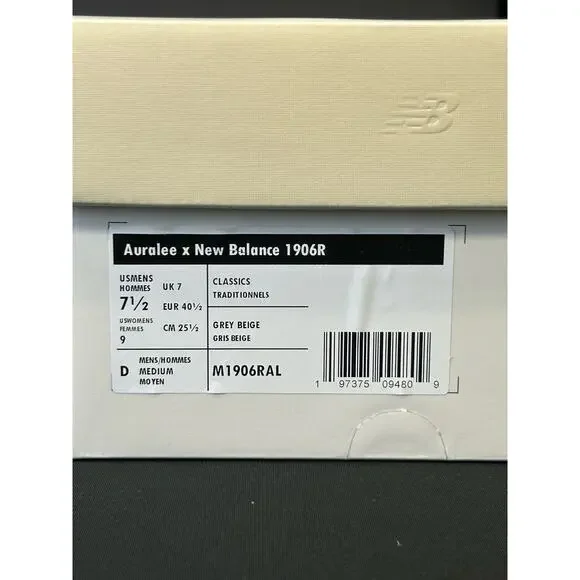 New Balance x Auralee 1906R Flint Stone / Size 7.5/ Brand New